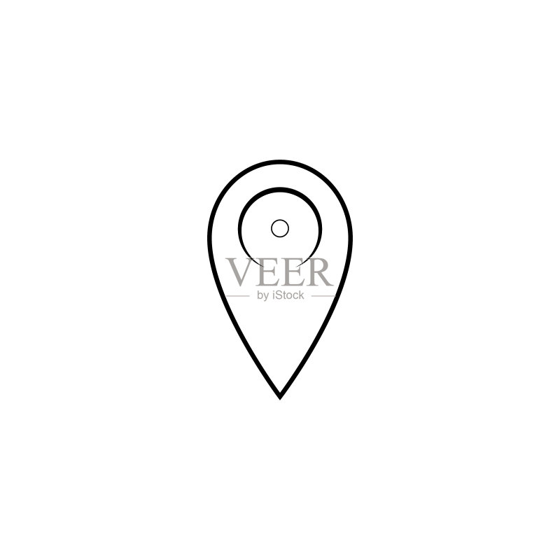 细线谷歌地图导航GPS图标图标素材