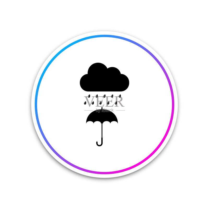 雨伞图标上带雨滴的云图标素材