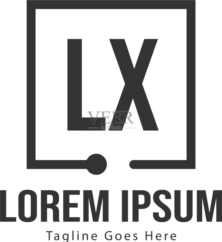 首字母LX现代框架标志模板图标素材