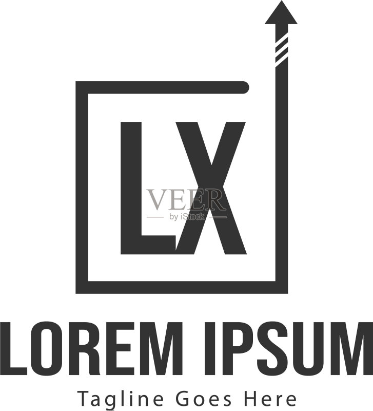 首字母LX现代框架标志模板图标素材