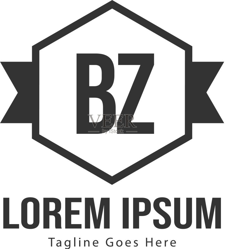 创意现代bz字母标志设计图标素材