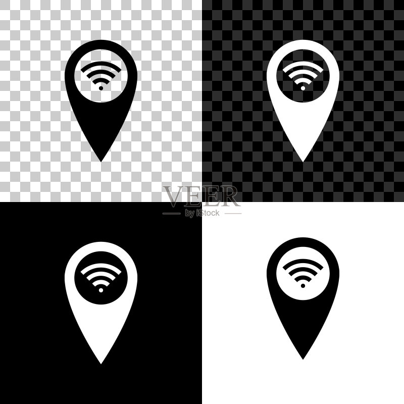 WiFi网络信号指针地图图标素材