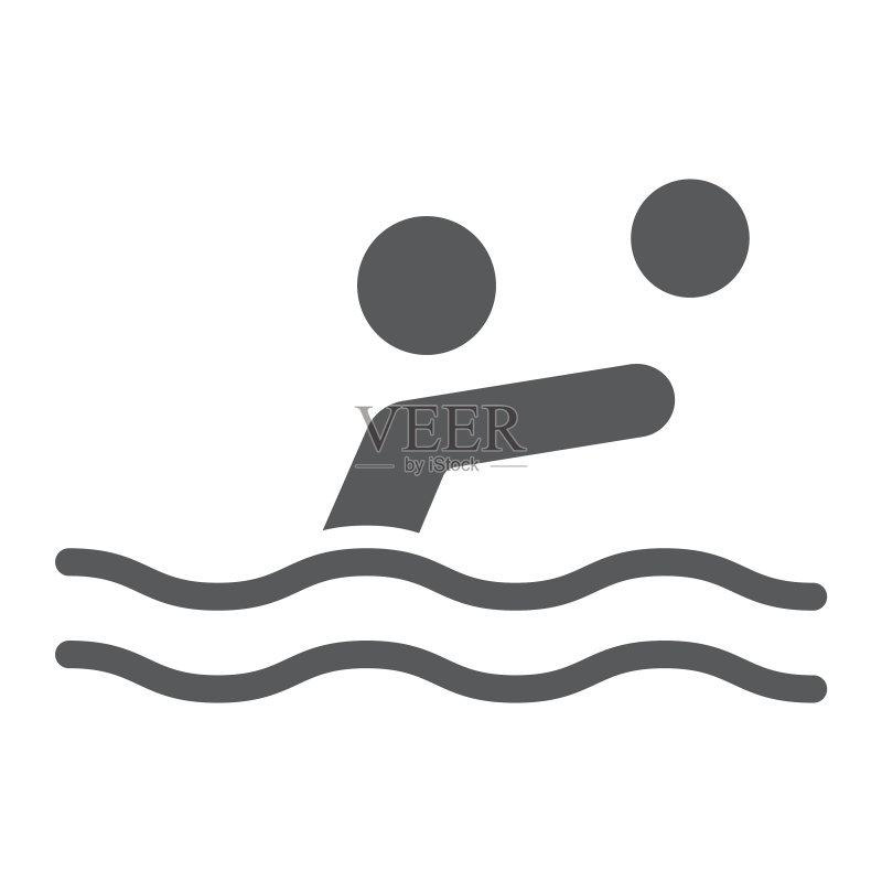 水球标志符号图标,运动和游泳图标素材