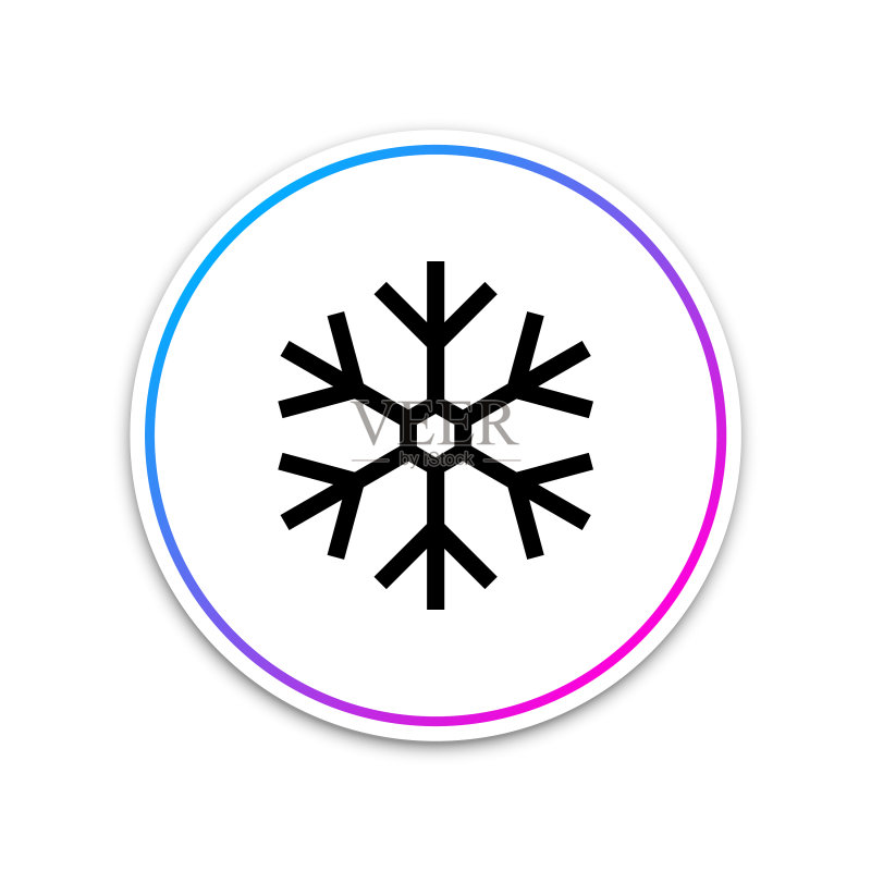 白色背景上的雪花图标图标素材