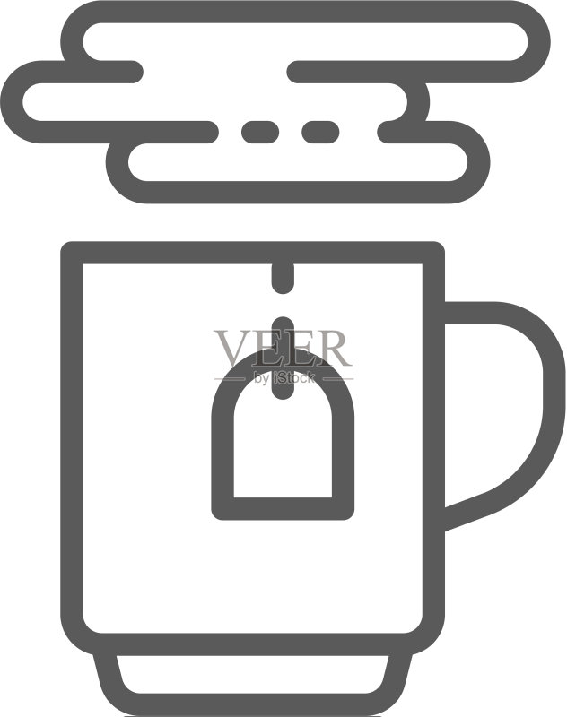 热茶杯线条图标图标素材
