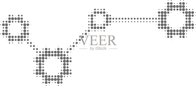 齿轮连接半色调虚线图标图标素材