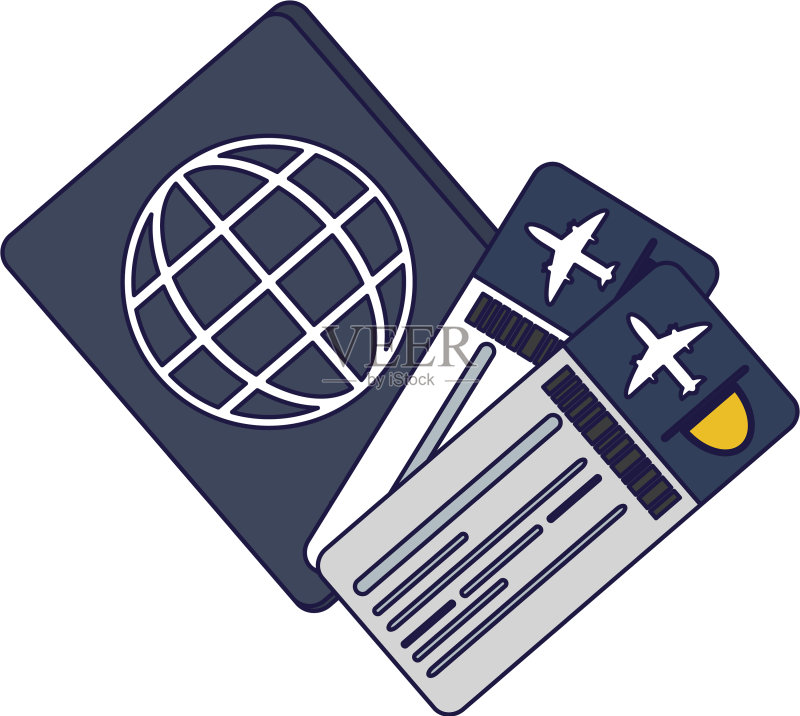 假期与旅行概念图标素材