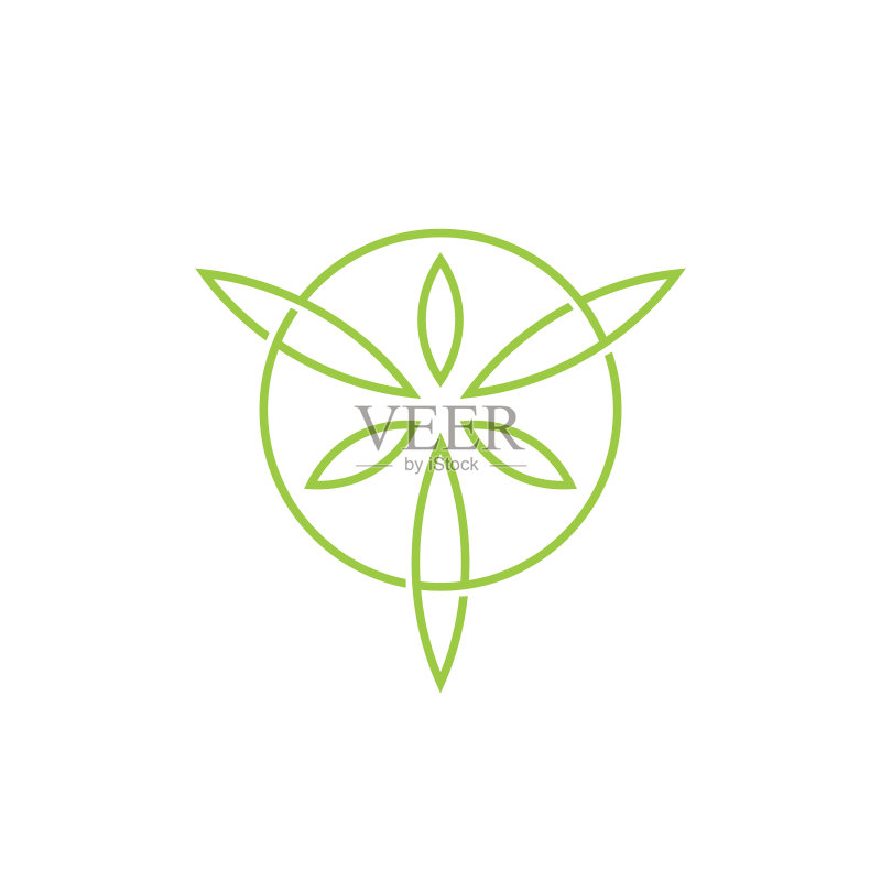 圆形树叶Logo图标图标素材