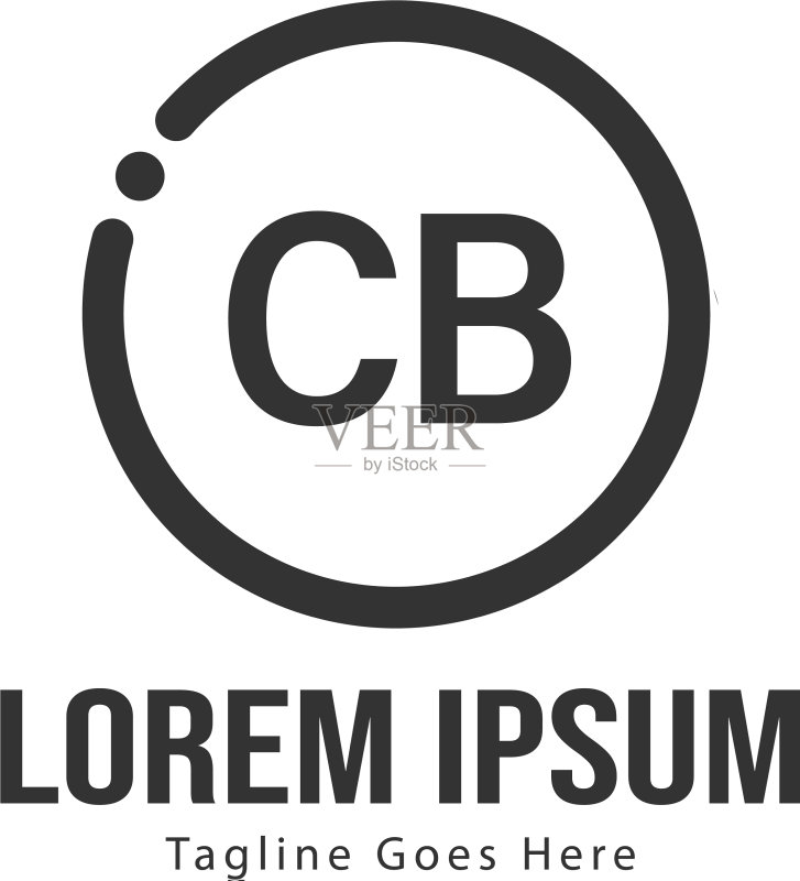 字母CB标志模板现代边框图标素材