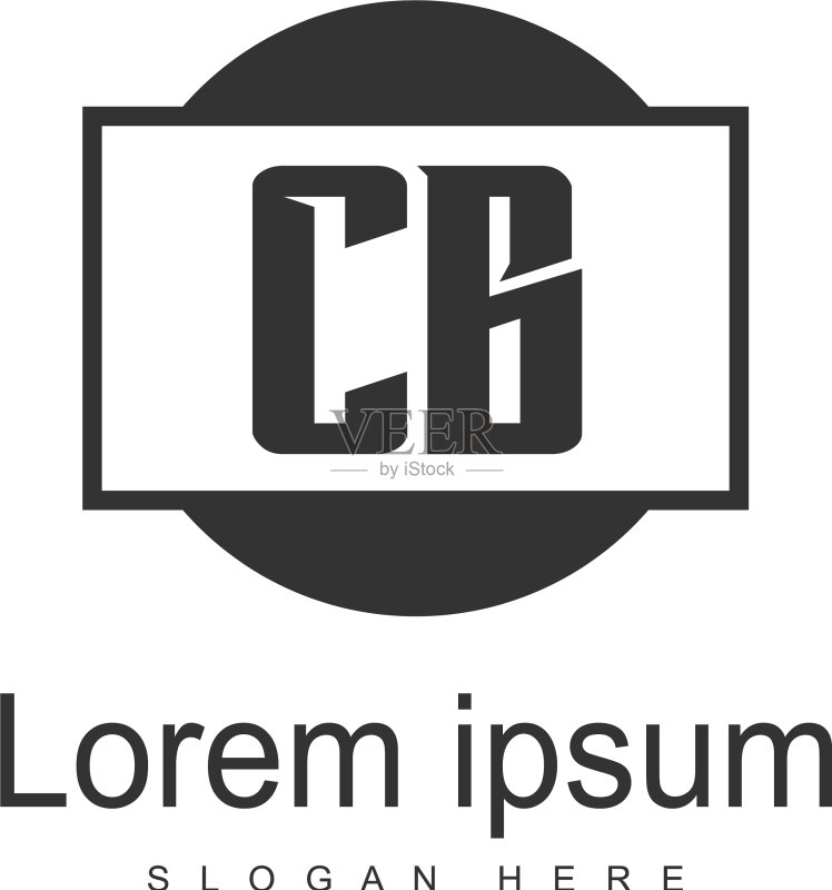 字母CB标志模板现代边框图标素材