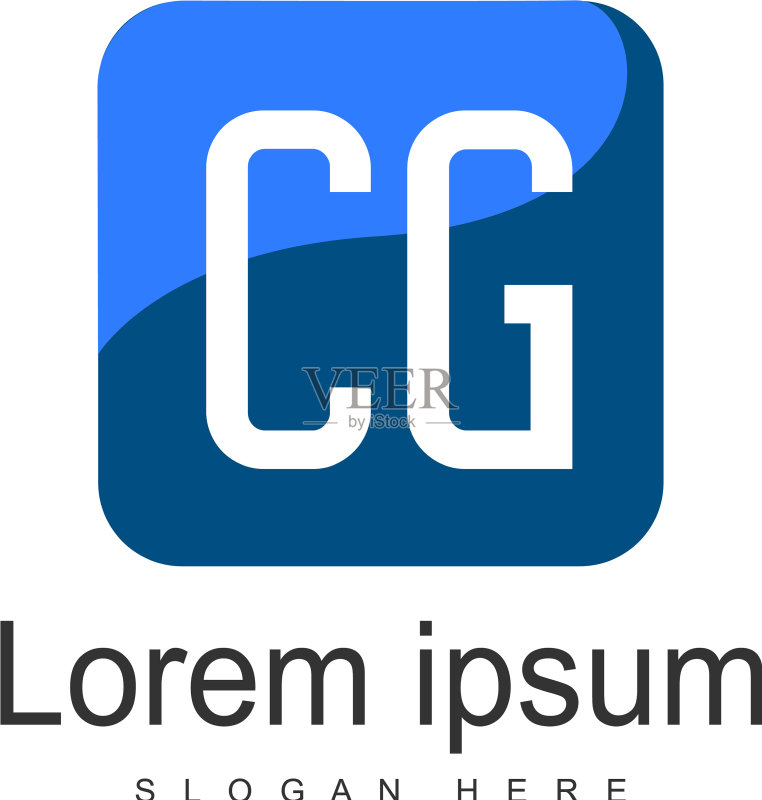 CG字母现代框架Logo模板图标素材