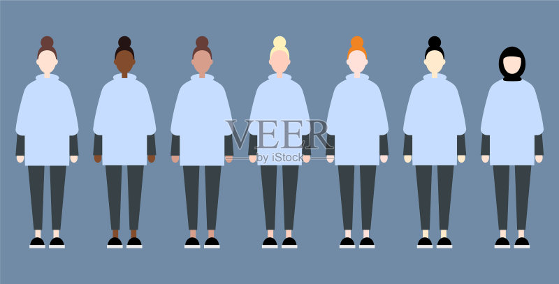 充满活力的女性运动姐妹情图标素材