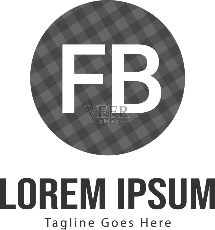 现代边框首字母FB标志模板图标素材