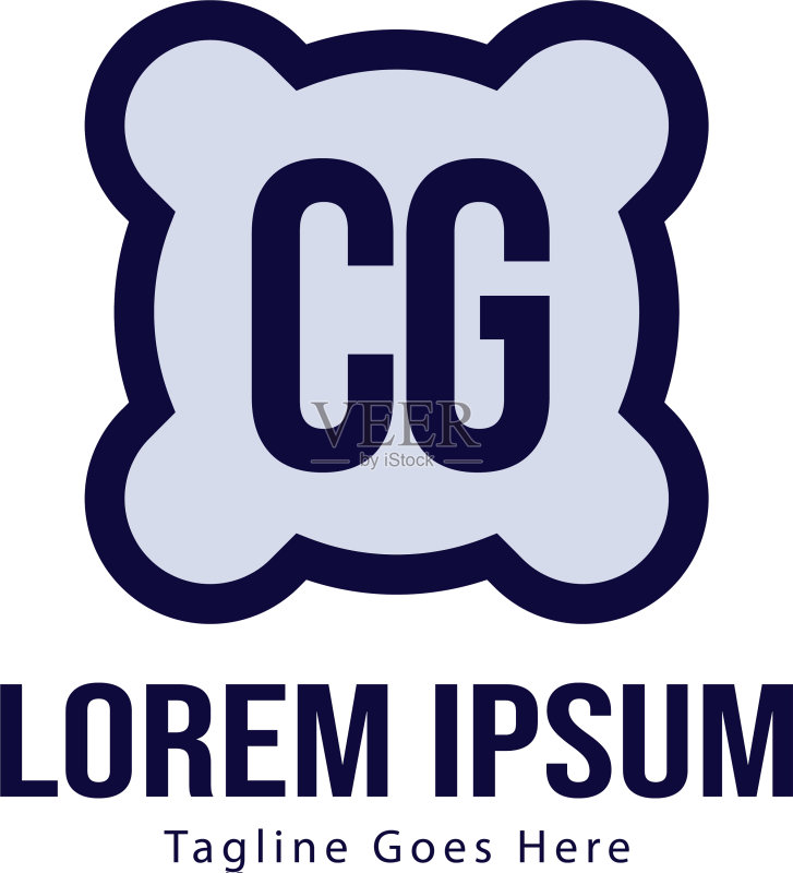 CG字母现代框架Logo模板图标素材