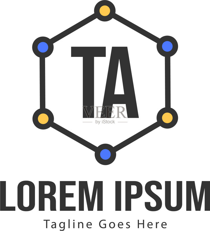现代框架TA字母Logo模板图标素材