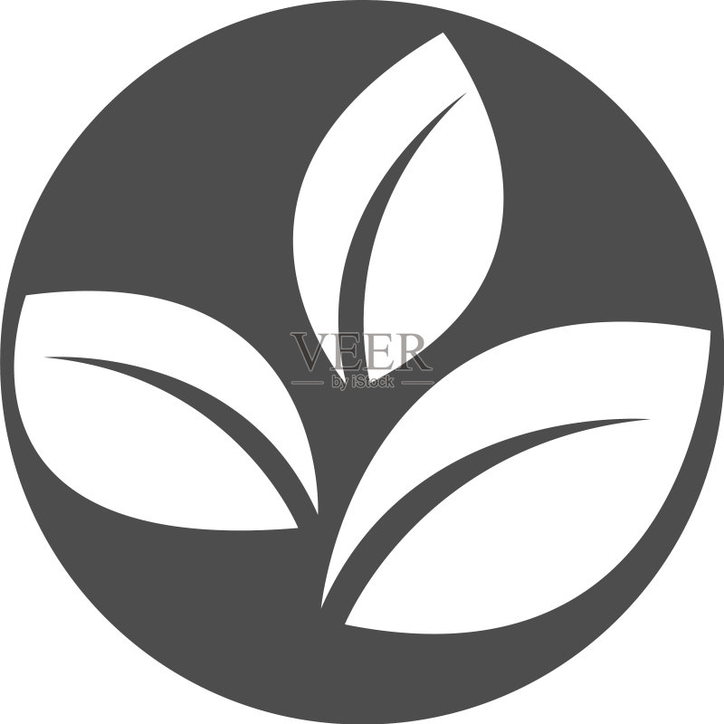 标志绿色树叶生态图标素材