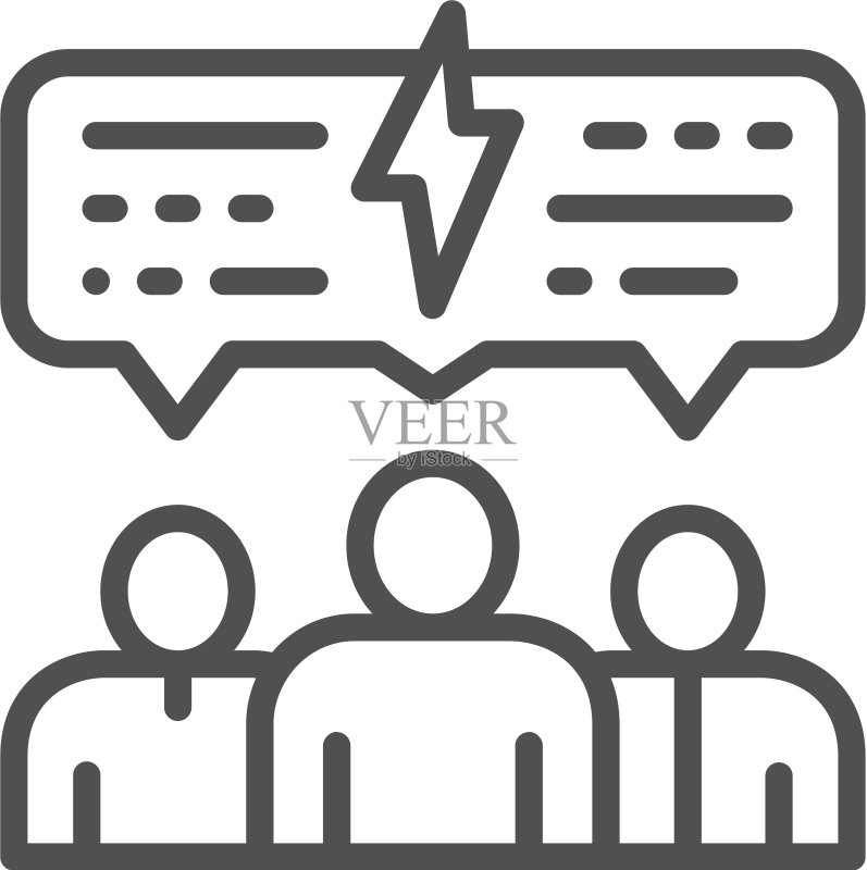 带有语音气泡的商务会议图标素材