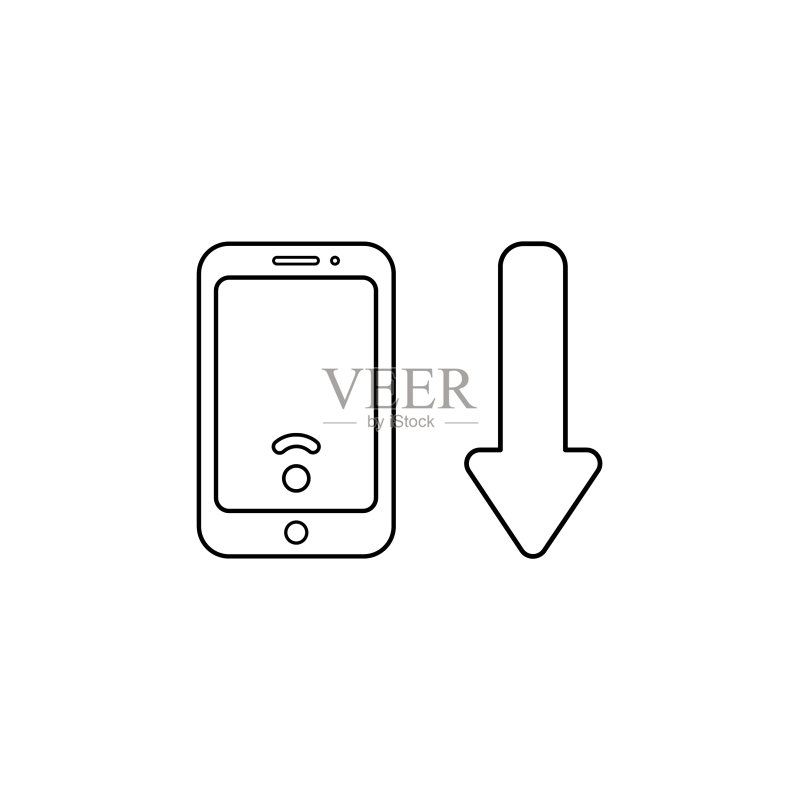 带低无线网络信号的智能手机图标概念图标素材