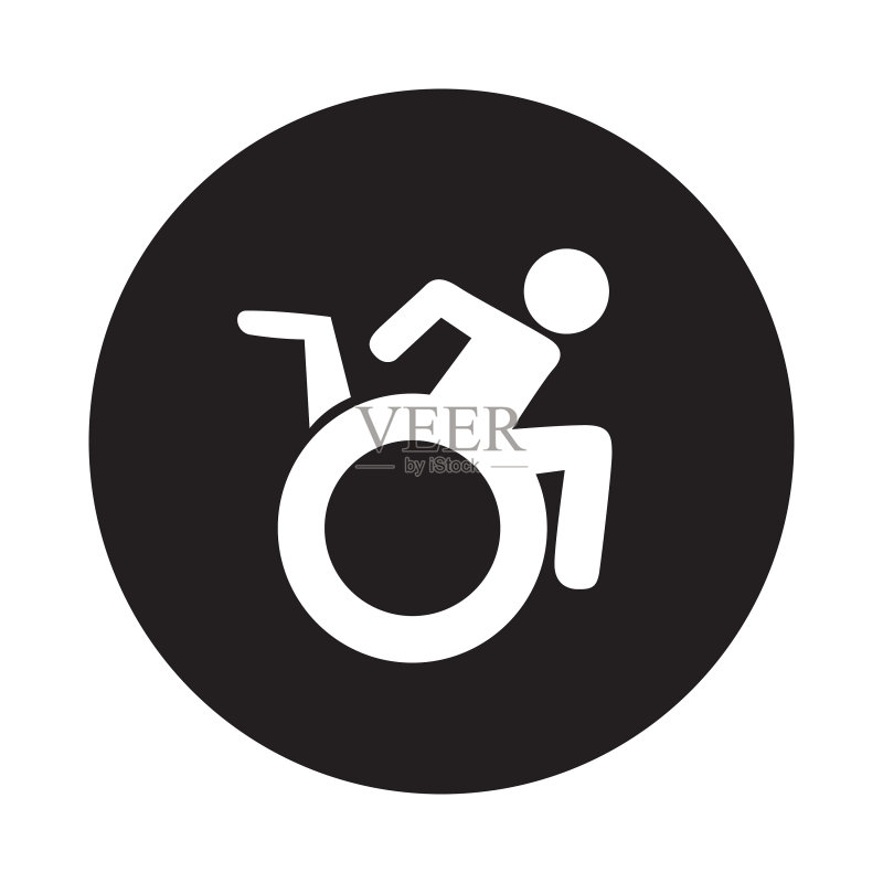 白色背景上隔离的残疾人标志图标素材
