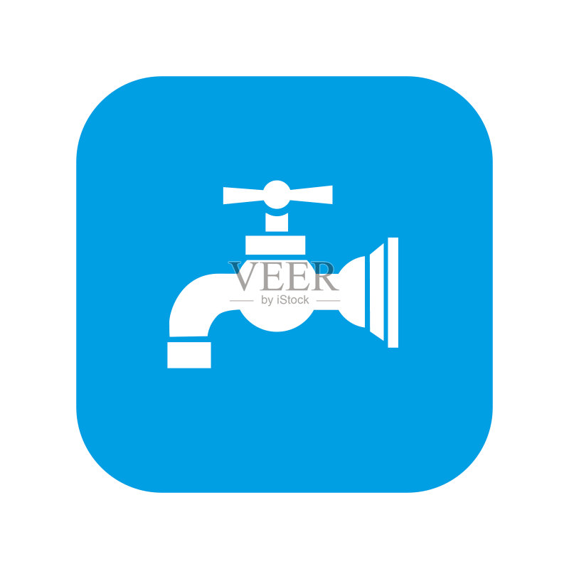 白色背景上的水龙头图标图标素材