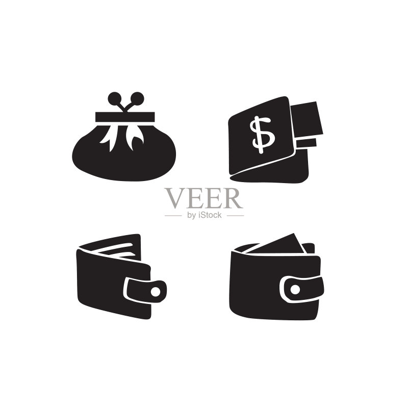 白色背景上的购物图标合集图标素材
