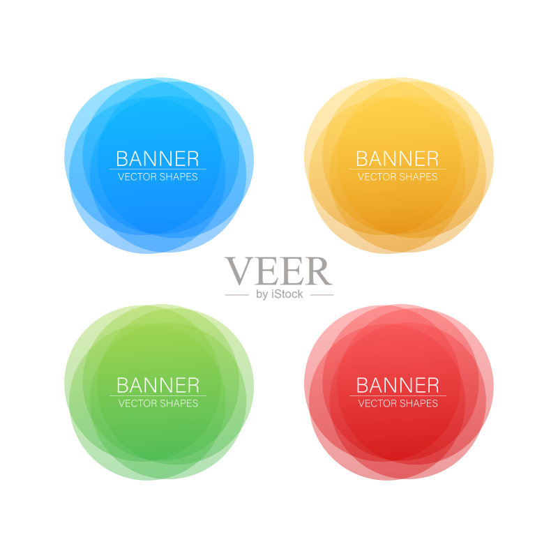 圆形彩色抽象图形banner图标素材