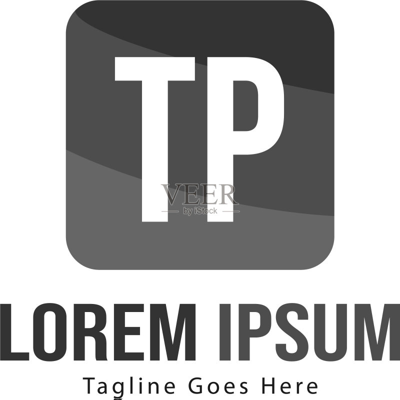 首字母TP现代边框logo模板图标素材