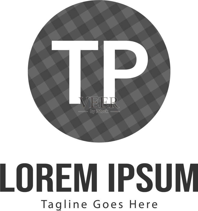首字母TP现代边框logo模板图标素材