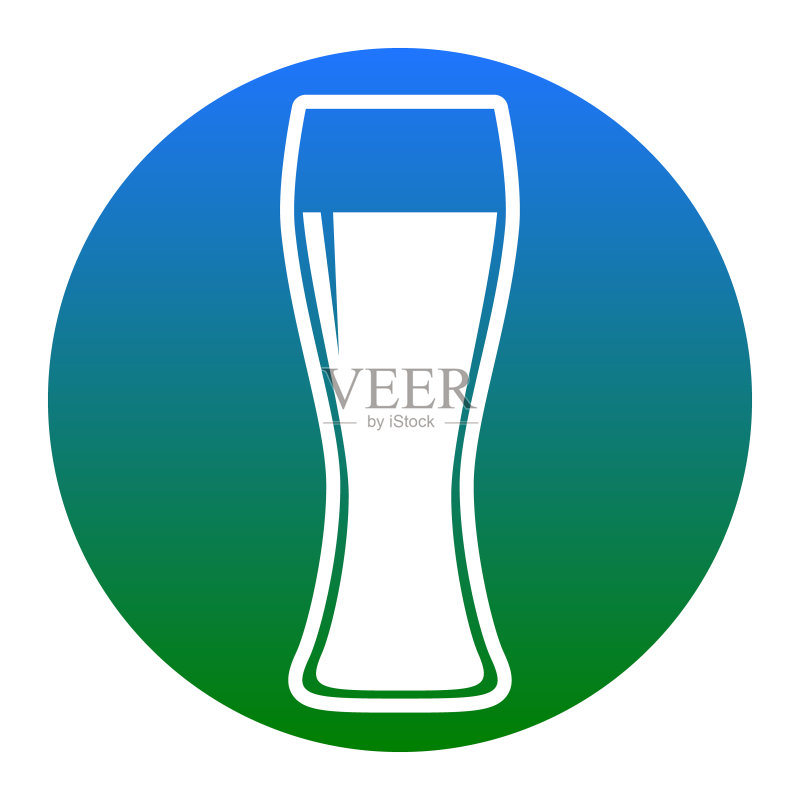 蓝底白色啤酒杯标志图标图标素材