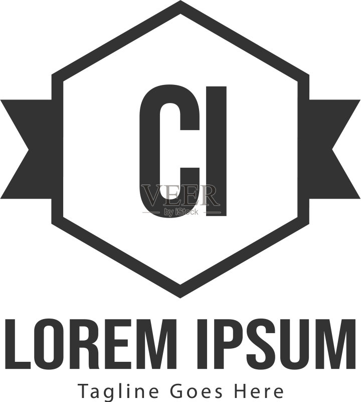 CI首字母现代框架标志模版图标素材