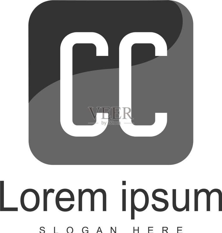 现代框架CC字母logo模板图标素材