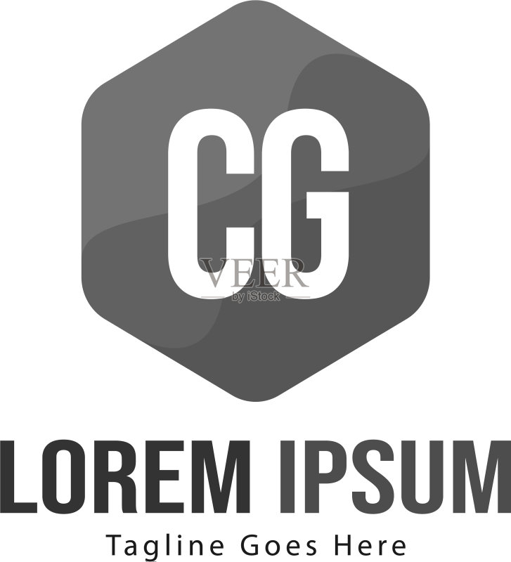 CG字母现代框架Logo模板图标素材