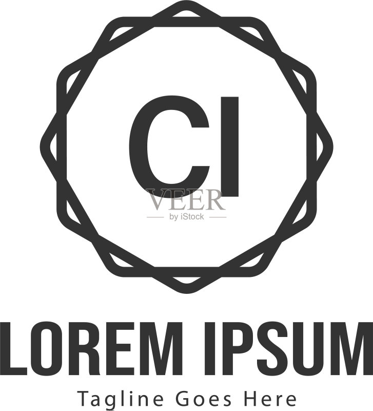 CI首字母现代框架标志模版图标素材