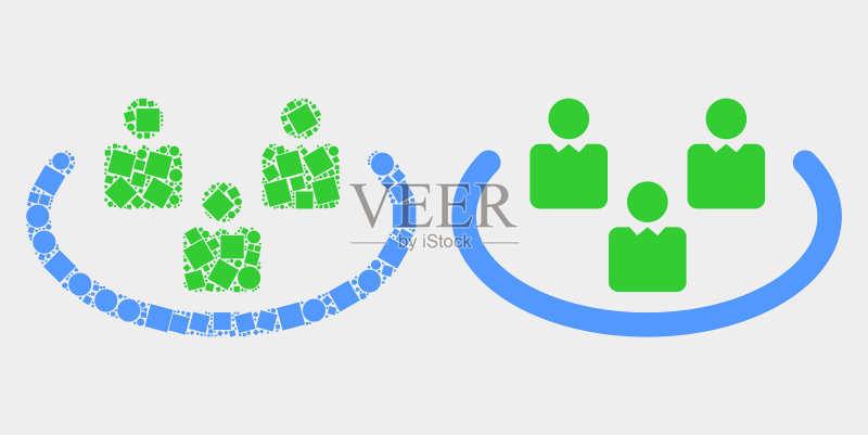 点状扁平社交环图标图标素材