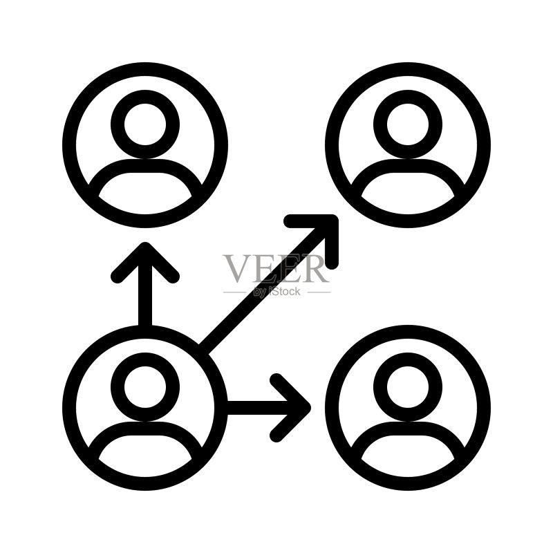 用户连接数字营销线性图标图标素材