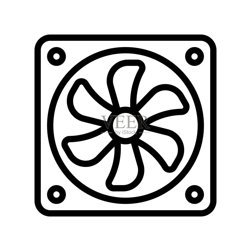 排气扇线性图标图标素材