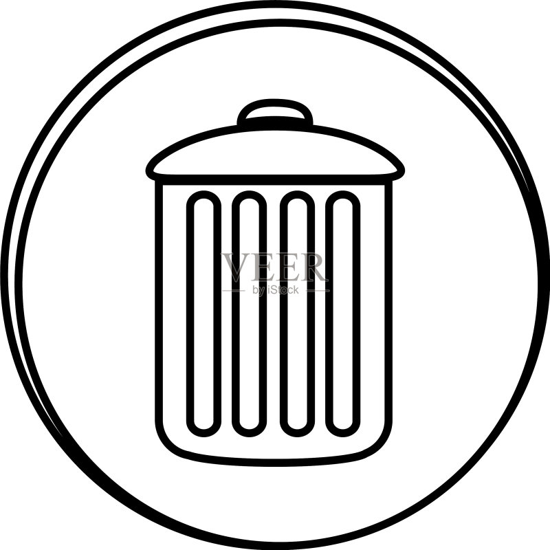 垃圾箱图标轮廓符号图标素材