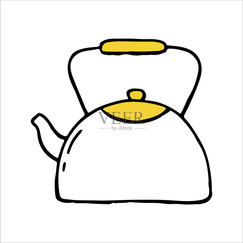 手绘水壶涂鸦图标图标素材