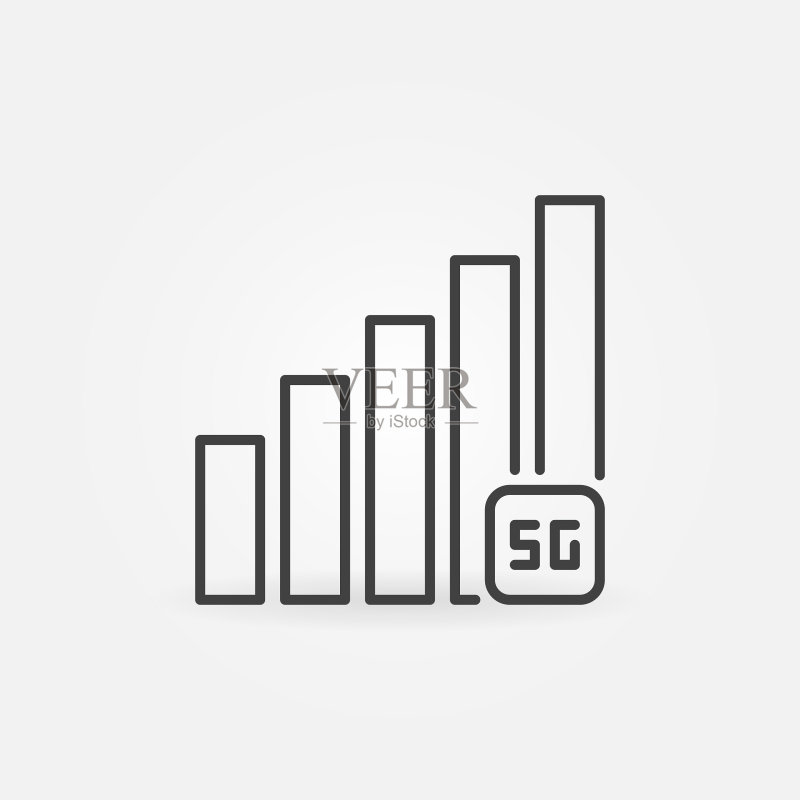 5G网络信号概念细线图标图标素材
