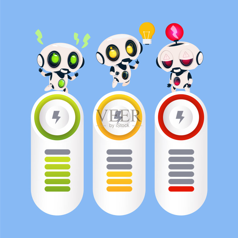 机器人信息图表元素模板素材集合图标素材