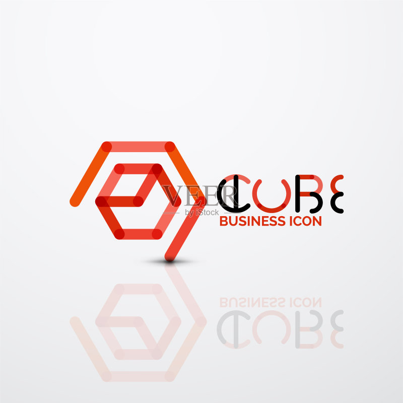 立方体概念logo线条图标素材