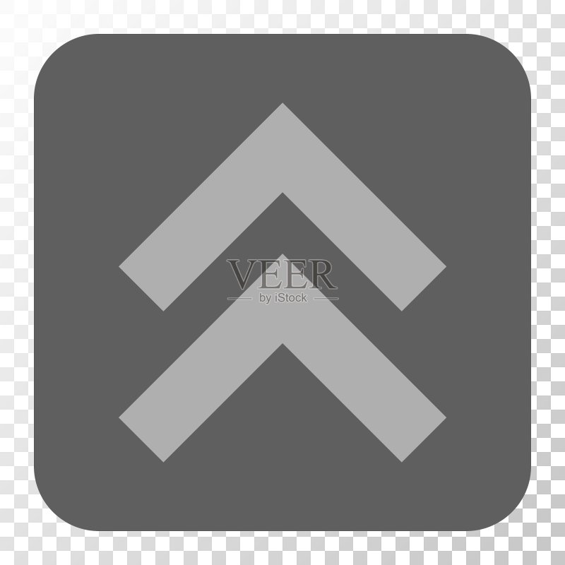 向上箭头圆角方形按钮图标素材