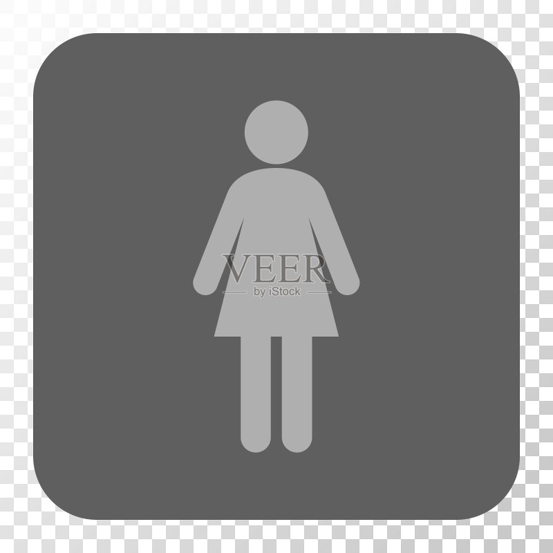 圆形方角按钮上的女人图标素材