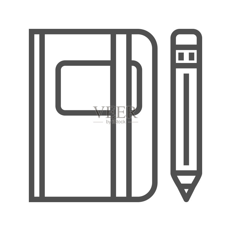速写本线性图标图标素材