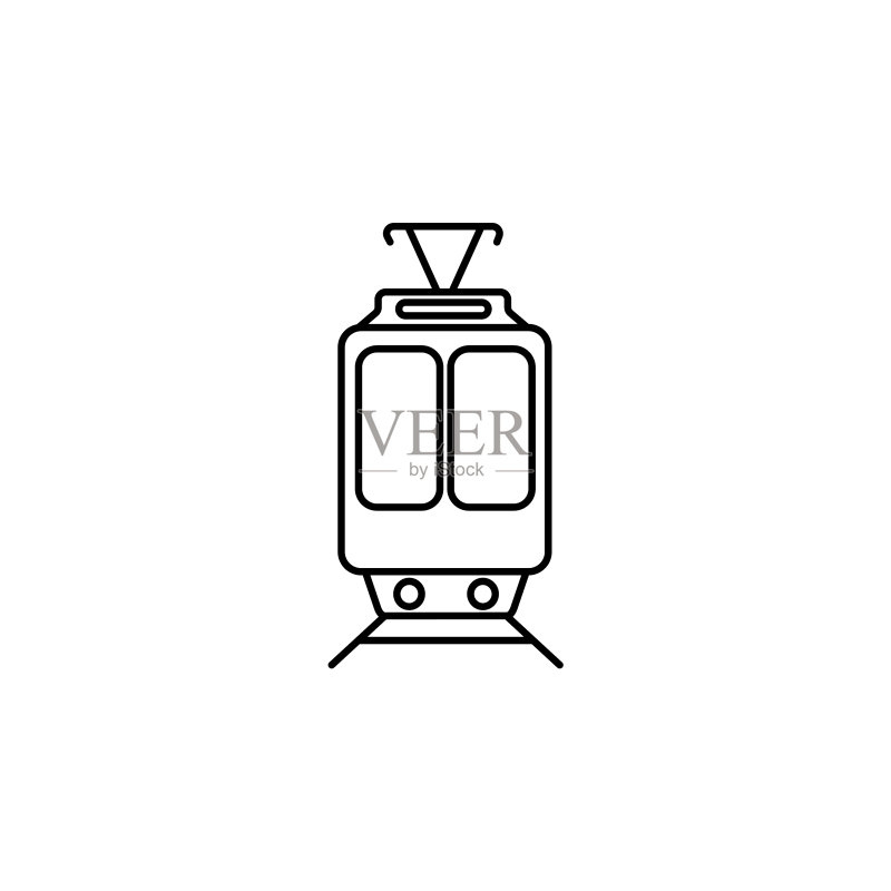 白色背景上的黑色火车图标图标素材