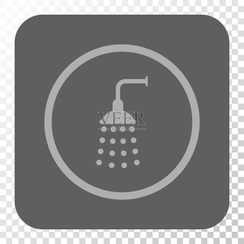 淋浴圆角方形按钮图标素材