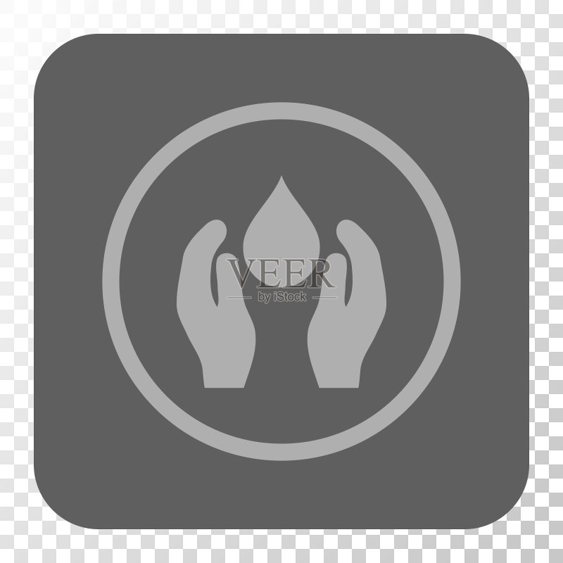 水护理圆角方形按钮图标素材