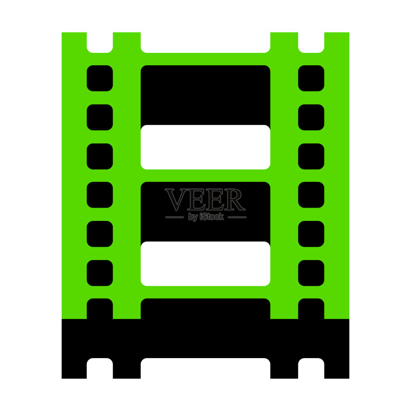 电影胶片卷轴绿色3D图标图标素材