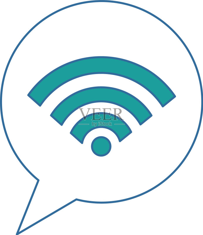 带有WiFi信号的对话气泡图标素材