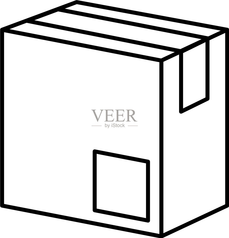 派送箱纸板图标素材